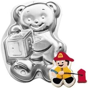 VTG Wilton Teddy Bear Cake Pan 1995 #2105-8257 Aluminum 13x9.5x2 Discontinued